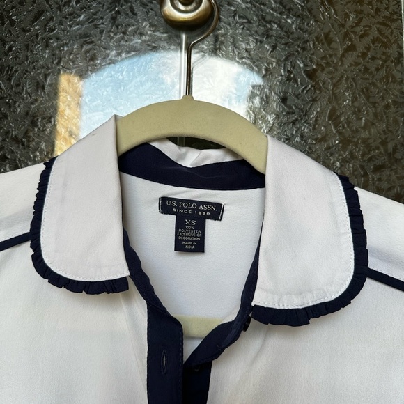 U.S. Polo Assn. White and Black Shirt Jacket - Picture 2 of 7